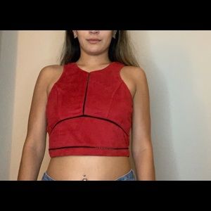 Red crop top